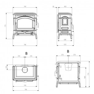 Stufa a legna in ghisa Isotta Evo 11,9kW La Nordica 2