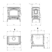 Stufa a legna in ghisa Isotta Evo 11,9kW La Nordica misure