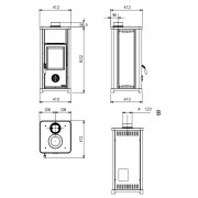 Stufa a legna Tea 6,6 kW Bianco La Nordica MISURE