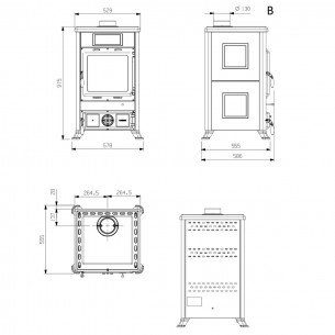 Stufa a legna Rossella R1 Bll Bianco Infinity La Nordica 2