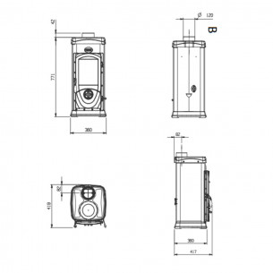 Stufa a legna Super Junior 5 kW Nero La Nordica 2