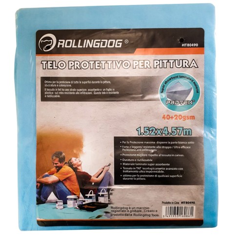 Telo protettivo per pittura tessuto TNT 152x457 cm Rollingdog