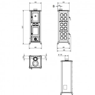 Stufa a legna Gemma Forno Bordeaux La Nordica 2