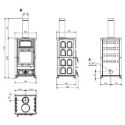 Stufa a legna Concita 2.0 Bianco La Nordica misure