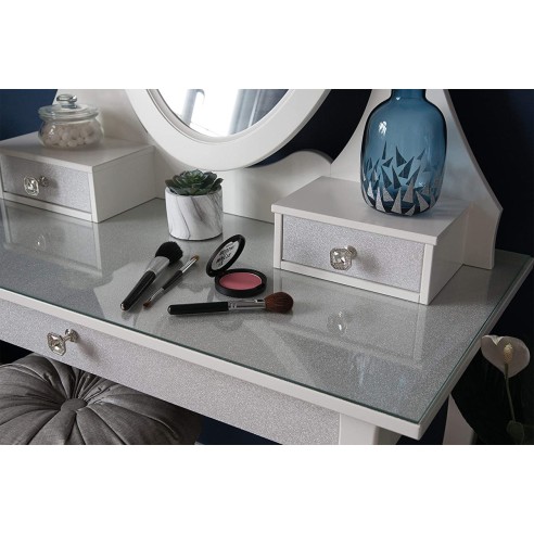 Pellicola adesiva per mobili Glitter silver D-c-fix ambientata
