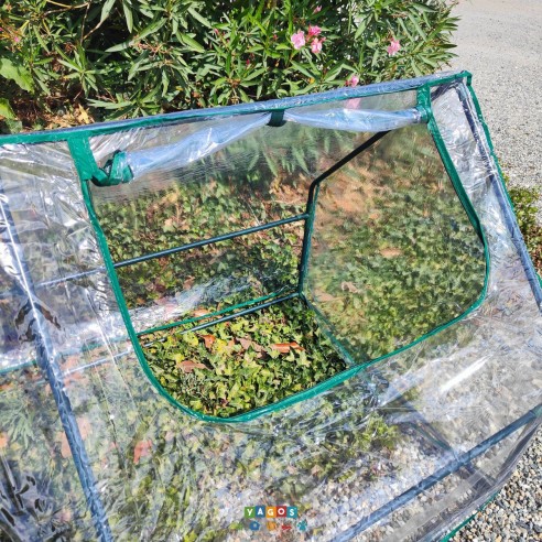 Mini serra da balcone con 2 finestre avvolgibili L180xP92xH92 cm Kepos Garden dettaglio