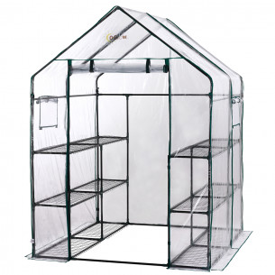 Serra da giardino esterno 6 ripiani per piante orto L143xP143xH195 cm Kepos Garden
