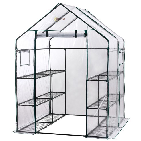 Serra da giardino esterno 6 ripiani per piante orto L143xP143xH195 cm Kepos Garden