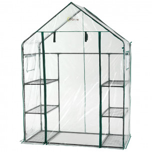Serra da giardino a casetta 6 ripiani L143xP73xH195 cm Kepos Garden