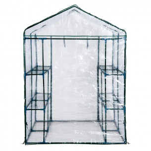 Serra da giardino esterno 6 ripiani per piante orto L143xP143xH195 cm Kepos Garden 2