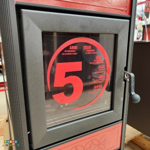 Stufa a legna Decor C con forno Bordeaux EK63 porta ghisa