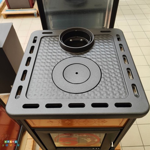Stufa a legna Decor Cuoio EK63 piastra superiore
