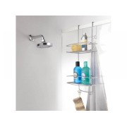 Portasapone doccia rettangolare appendibile Onda 2 ripiani cromo