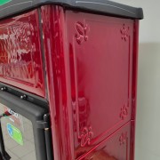 Stufa a legna Fedora Bordeaux La Nordica ceramica laterale