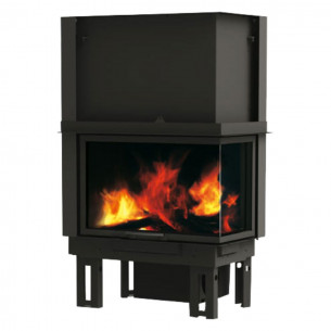 Camino a legna Firek 2 focolare vetro angolo dx EK63