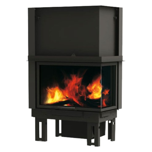 Camino a legna Firek 2 focolare vetro angolo dx EK63