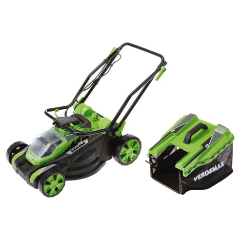 Rasaerba a batteria 20V 2Ah lama 38cm mulching senza batteria RS20 Verdemax 4357 cestello