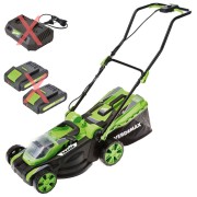 Rasaerba a batteria 20V 2Ah lama 38cm mulching senza batteria RS20 Verdemax 4357