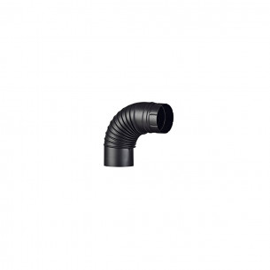 Curva 90 gradi porcellanata pieghettata Ala Smalto Aeternum nero opaco 2mm diam. 150 mm