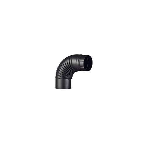 Curva 90 gradi porcellanata pieghettata Ala Smalto Aeternum nero opaco 2mm diam. 150 mm