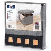 Pouf Ottoman contenitore con piedini in legno Domopak Living grigio