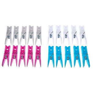 Cestino portamollette bianco + 20 mollette Domopak Living 2