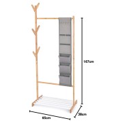 Stander appendiabiti bamboo con multitasca Domopak Living
