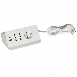 Multipresa da scrivania 2 prese USB tipo A+C bianca Bticino S3711DBU