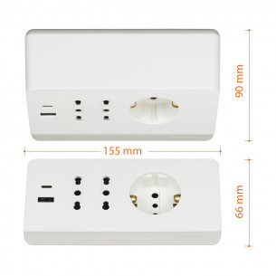 Multipresa da scrivania 2 prese USB tipo A+C bianca Bticino S3711DBU 2