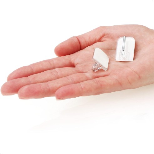 Gancio per tende autoadesivo 4pz trasparente Errebi