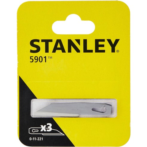 Lama dritta ad affilatura acuta 3pz ricambio 5901 Stanley 0-11-221 confezione
