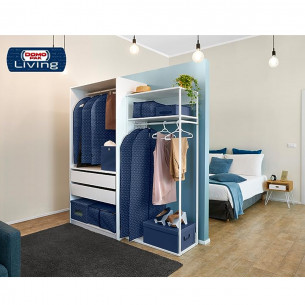 Scatola guardaroba L 39x50x24 cm Domopak Living Metrik blu 2