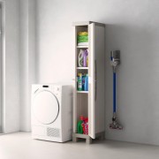 Armadio 1 anta Keter Excellence 4 ripiani regolabili, resina, sabbia ambientato