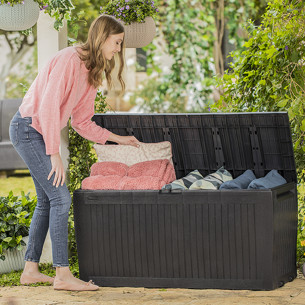 Baule cassapanca da esterno KETER Comfy in resina grigio antracite 117x45 cm 2