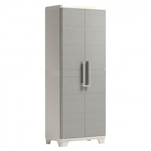 Keter armadio Linear Wood alto in resina grigio tortora