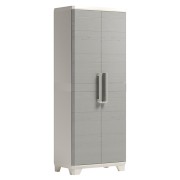 Keter armadio Linear Wood alto in resina grigio tortora