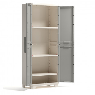 Keter armadio Linear Wood alto in resina grigio tortora 2