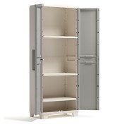 Keter armadio Linear Wood alto in resina grigio tortora