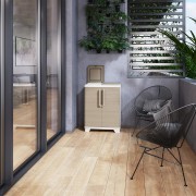 Mobile raccolta differenziata Keter Split Premium Wood ambientato