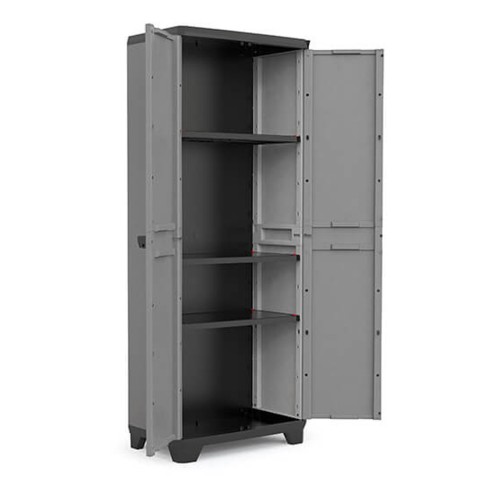 keter Stilo Alto tuttopiani armadio in resina grigio/nero