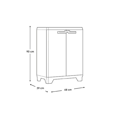 Keter Stilo basso mobile in resina grigio/nero dimensioni