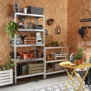 Scaffale metallo zincato 5 ripiani L90xP40xH180 cm