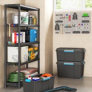 keter scaffale in plastica Plus Shelf L120xP40xH187 cm 5 ripiani ambientato