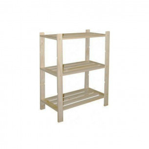 Scaffale legno di pino grezzo naturale 3 ripiani L75xP40xH94 cm