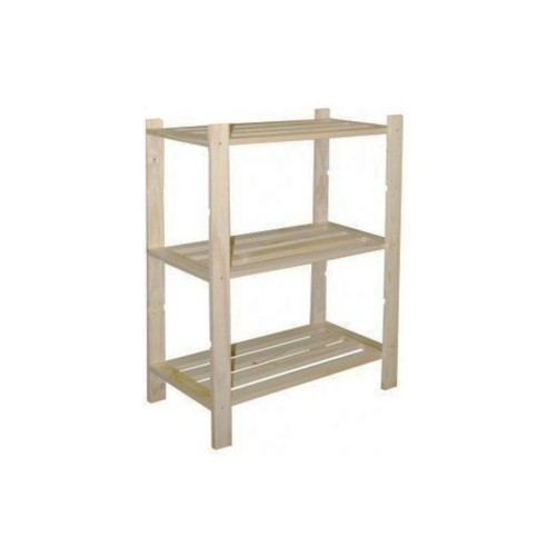 Scaffale legno di pino grezzo naturale 3 ripiani L75xP40xH94 cm