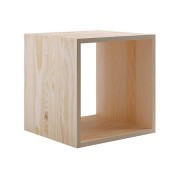 Mensola a muro cubo quadrato in legno naturale