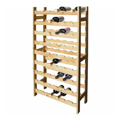 Cantinetta vino portabottiglie in legno naturale 54 posti
