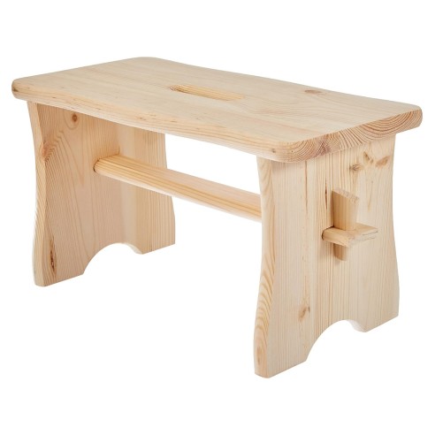 Sgabello legno pino naturale poggiapiedi