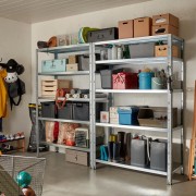 Scaffale metallo zincato 5 ripiani 100x40xh186 cm ambientato