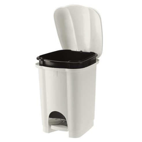 Pattumiera a pedale Carolina con secchio interno 6 L bianco